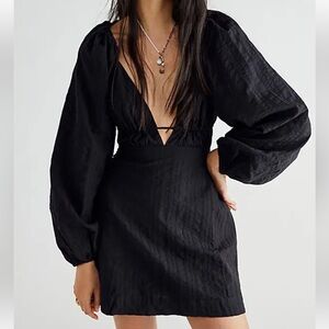 Free People Endless Summer Fine Line Cutouts Open Back Mini Dress Size Large